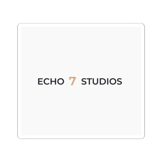 Echo7 Studios Wordmark Sticker — Slate on Ivory