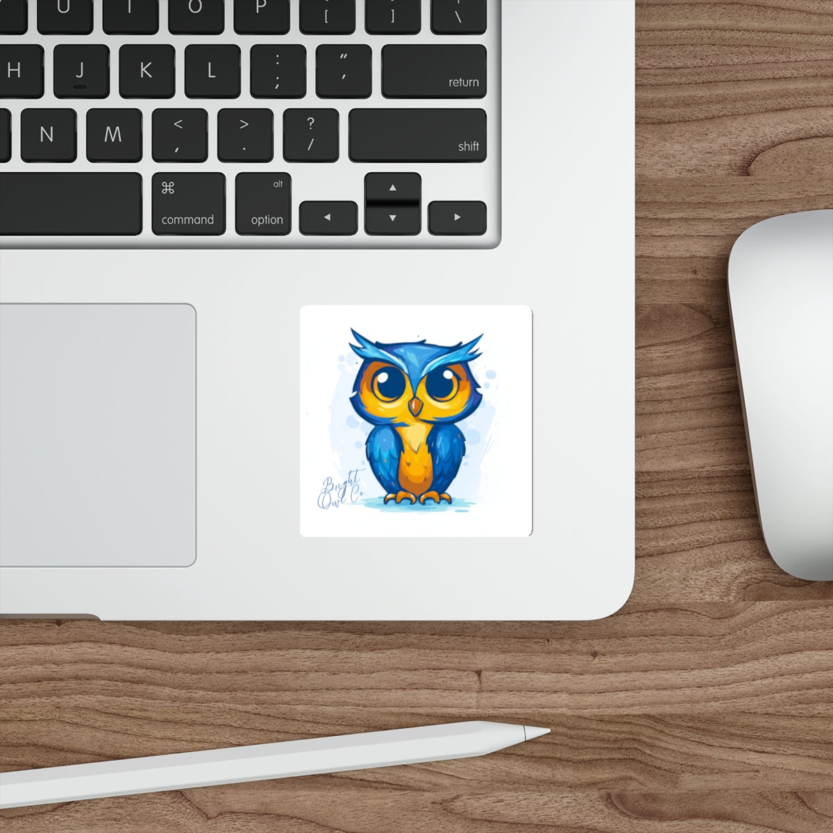 Bright Owl Co. Owl Die-Cut Vinyl Sticker | 3x3 Matte Waterproof Sticker