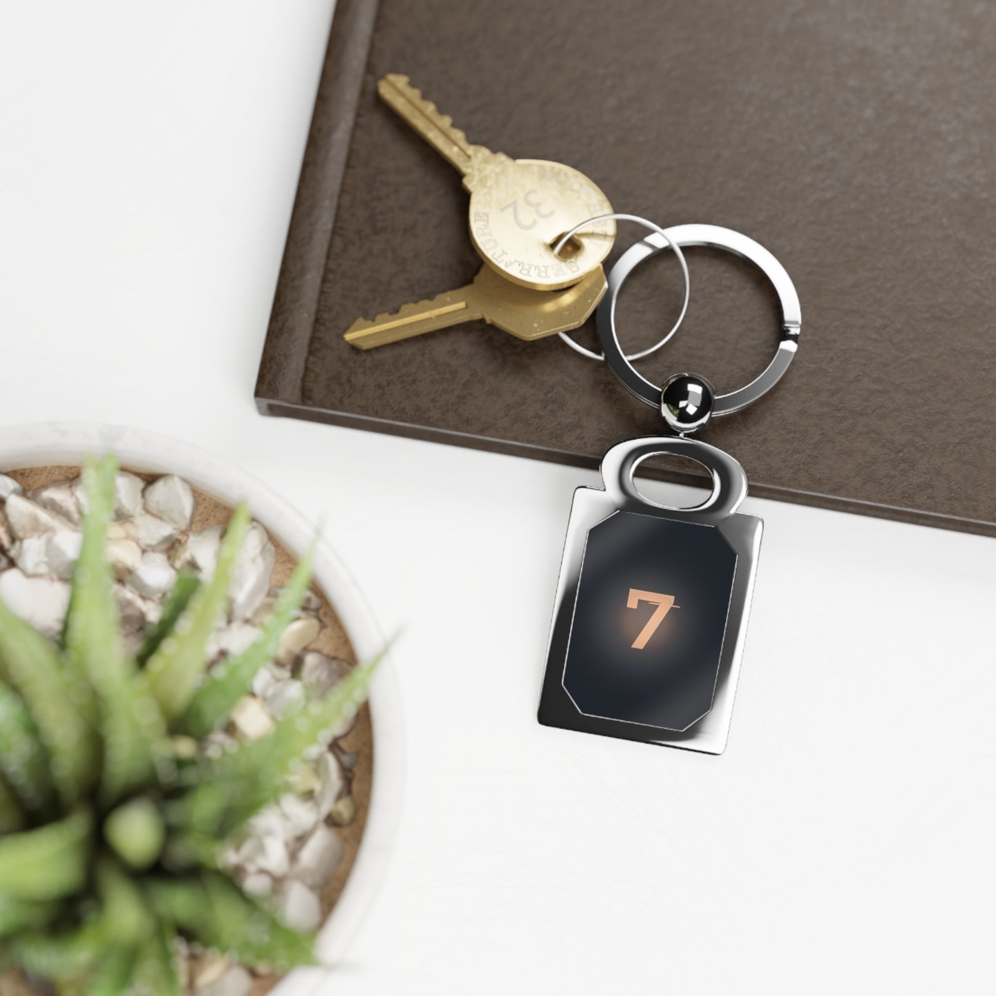 Echo7 Studios Rectangular Keychain — Minimal Logo Keyring