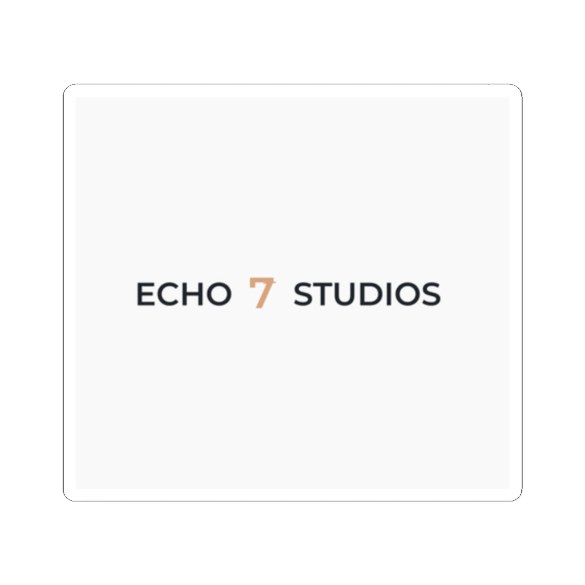 Echo7 Studios Wordmark Sticker — Slate on Ivory