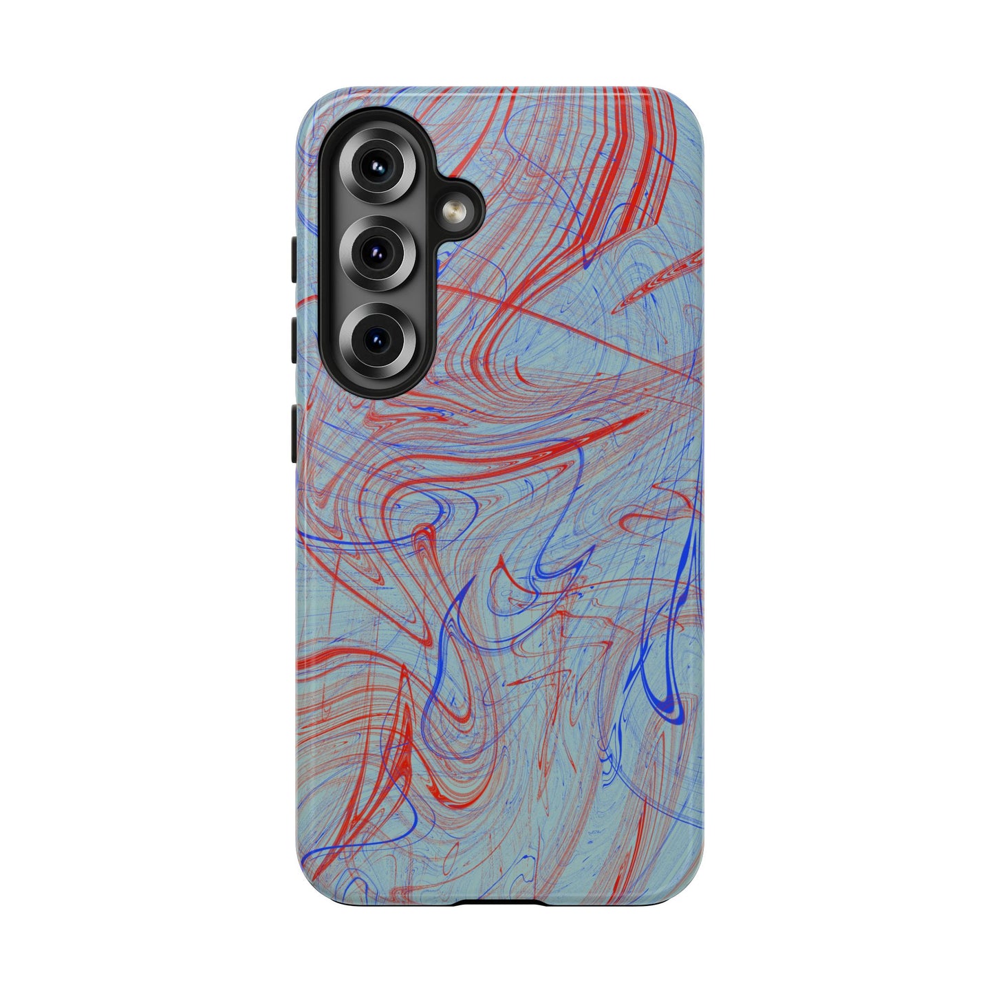 Abstract Liquid Marble Phone Case in Bold Red and Blue | Aesthetic Tech Gift for iPhone 17 | Samsung Galaxy S25 S24 | Oak and Clay Sundries