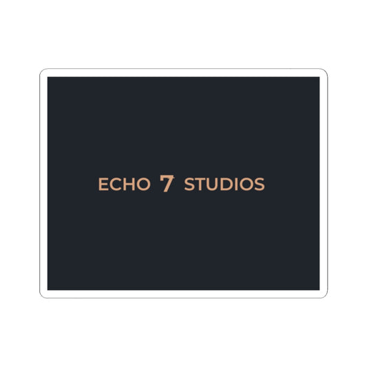 Echo7 Studios Wordmark Sticker — Gold on Slate