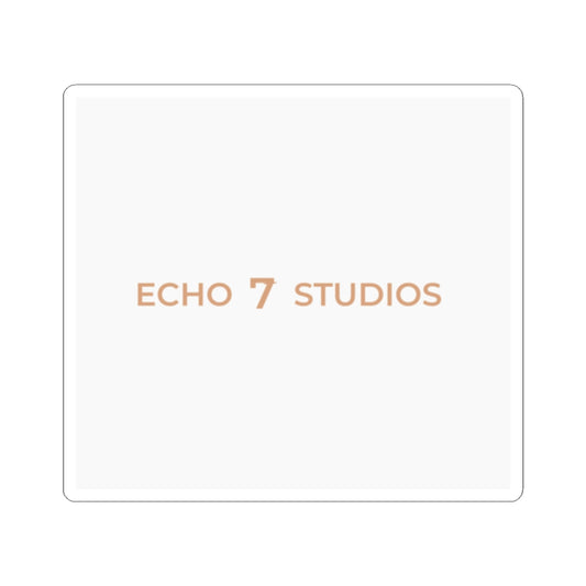 Echo7 Studios Wordmark Sticker — Gold on Ivory