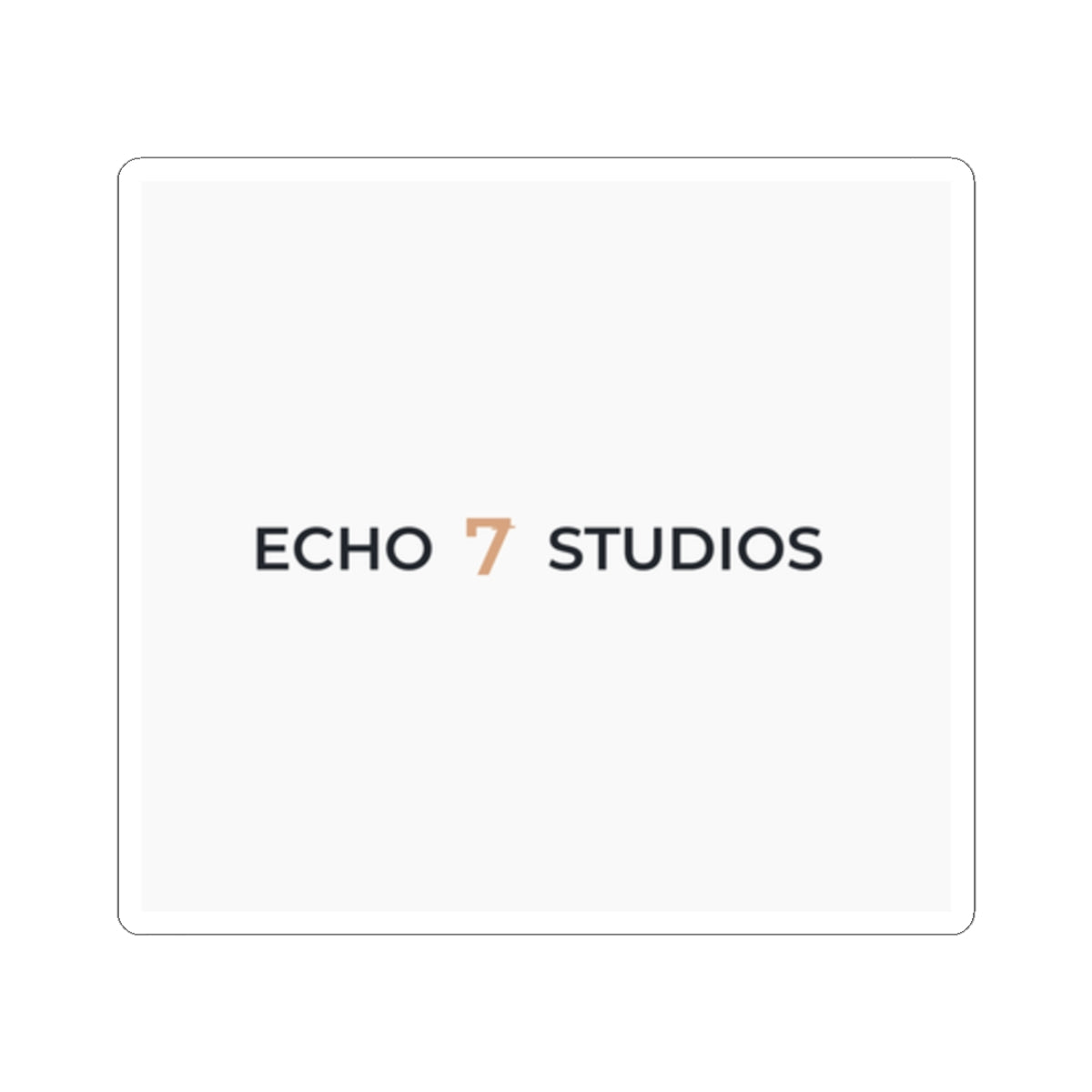 Echo7 Studios Wordmark Sticker — Slate on Ivory