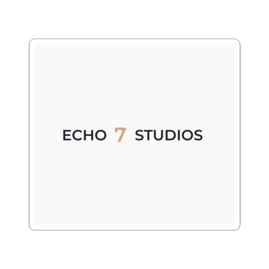 Echo7 Studios Wordmark Sticker — Slate on Ivory