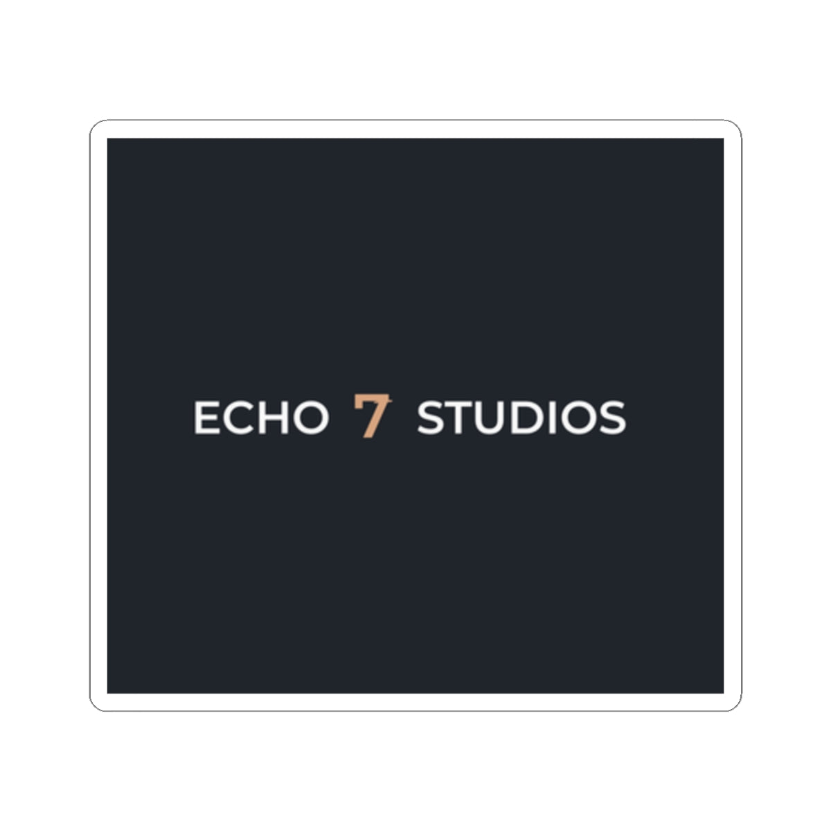 Echo7 Studios Wordmark Sticker — Ivory & Gold on Slate