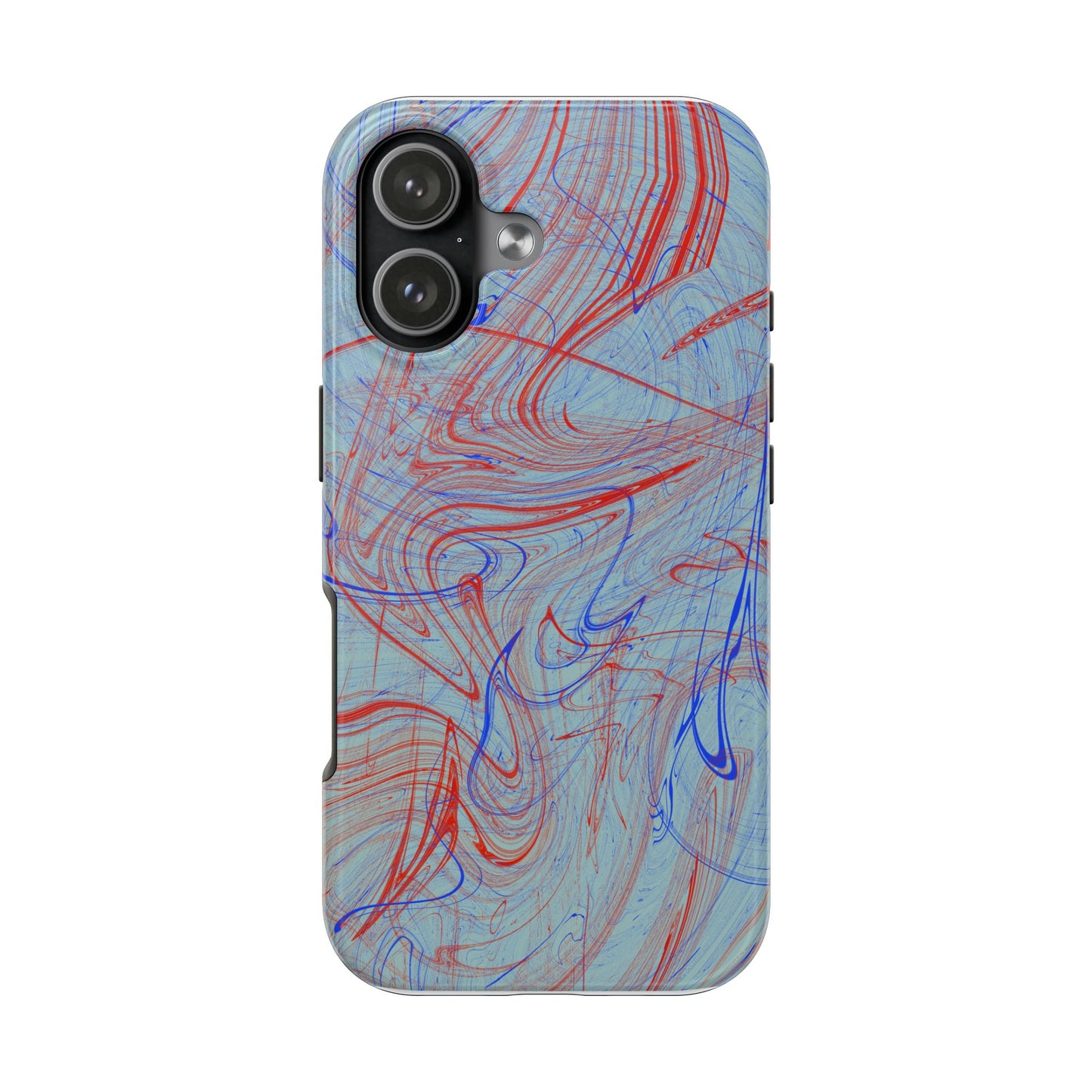 Abstract Liquid Marble Phone Case in Bold Red and Blue | Aesthetic Tech Gift for iPhone 17 | Samsung Galaxy S25 S24 | Oak and Clay Sundries
