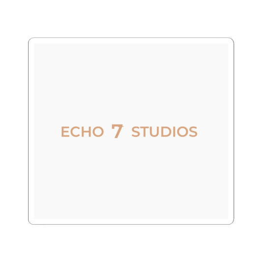 Echo7 Studios Wordmark Sticker — Gold on Ivory