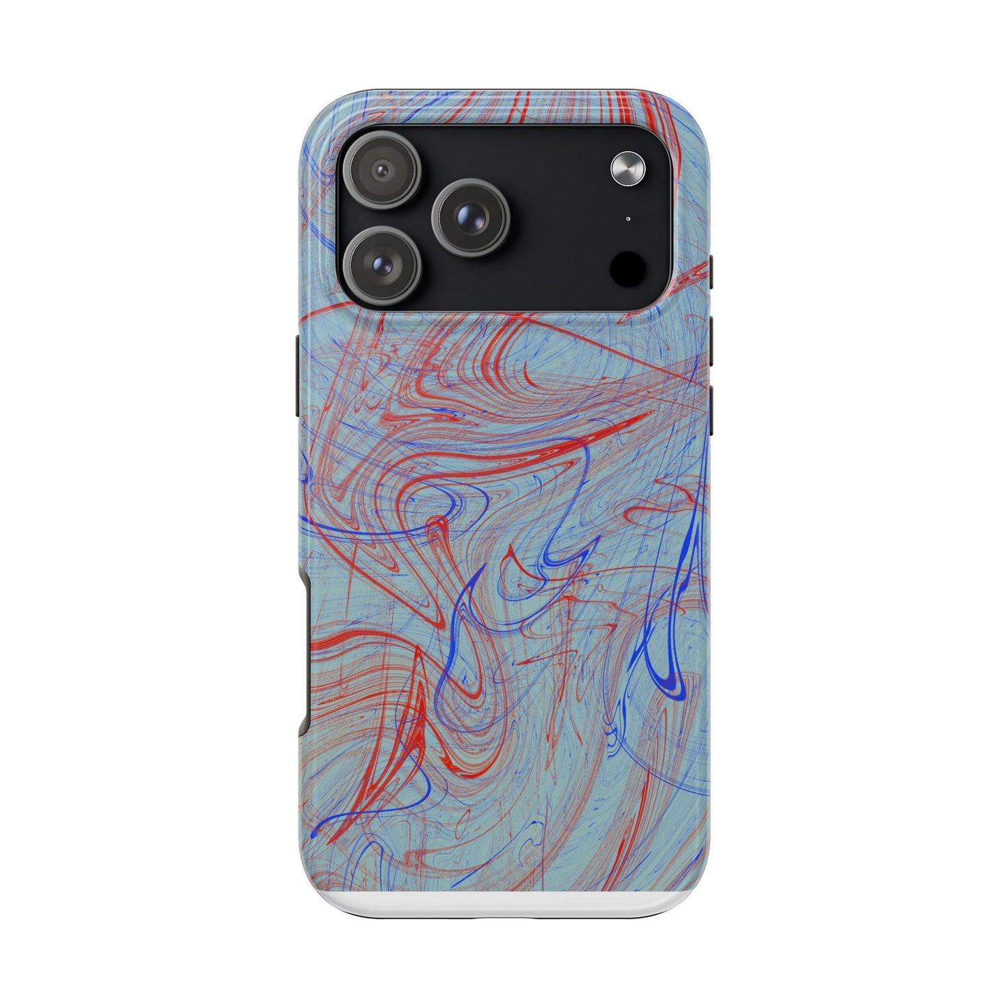 Abstract Liquid Marble Phone Case in Bold Red and Blue | Aesthetic Tech Gift for iPhone 17 | Samsung Galaxy S25 S24 | Oak and Clay Sundries