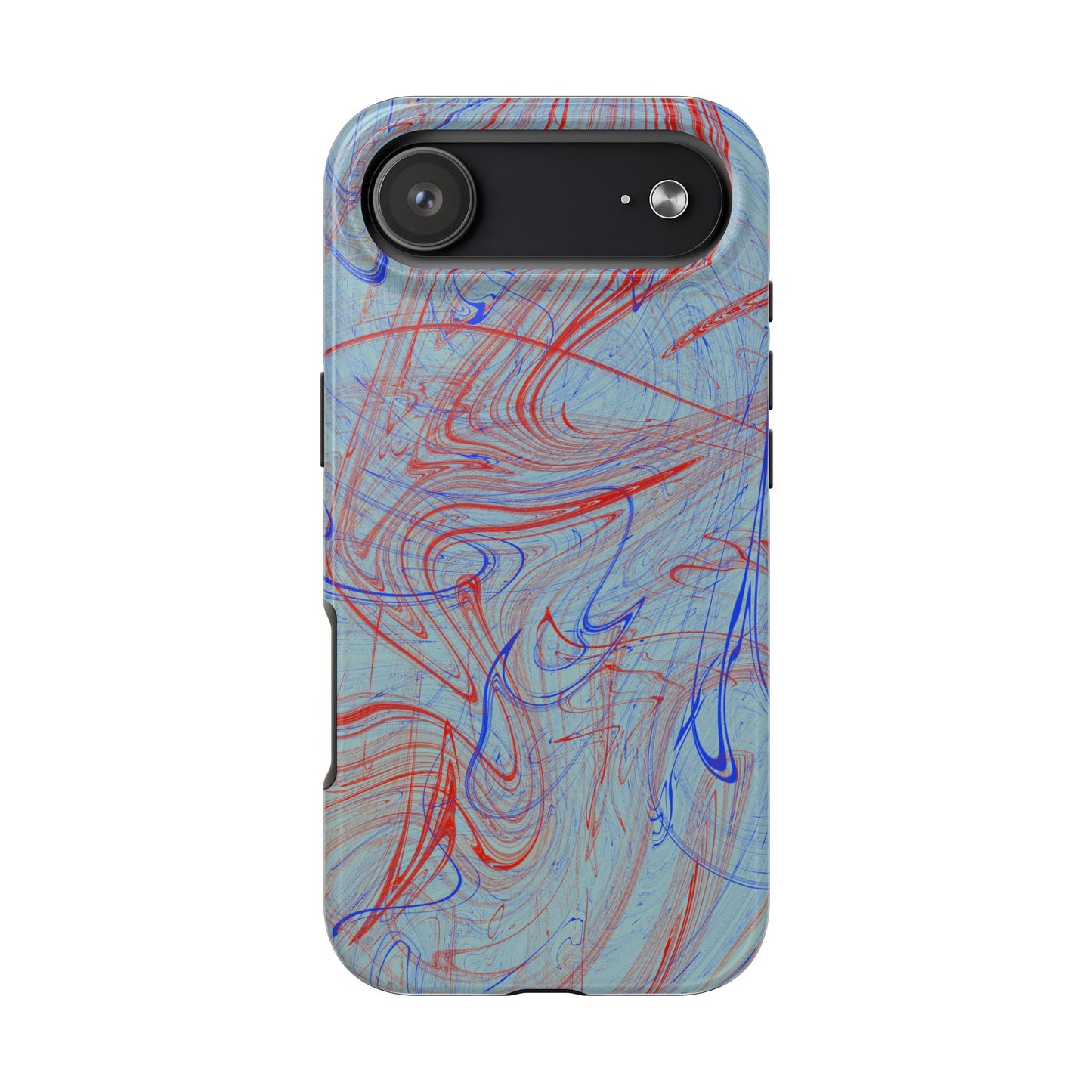 Abstract Liquid Marble Phone Case in Bold Red and Blue | Aesthetic Tech Gift for iPhone 17 | Samsung Galaxy S25 S24 | Oak and Clay Sundries