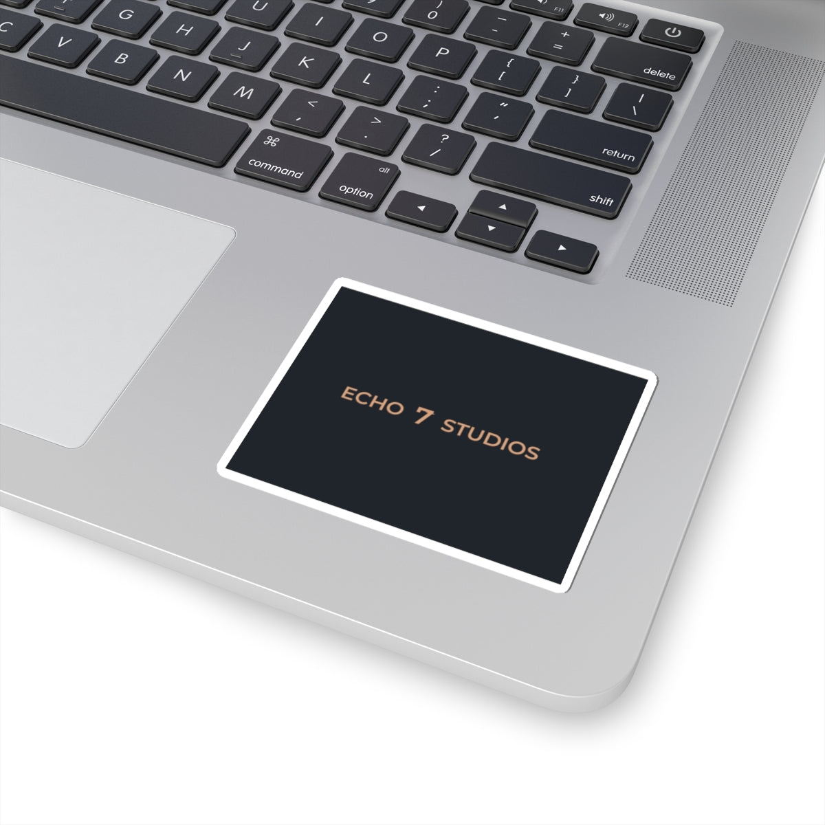 Echo7 Studios Wordmark Sticker — Gold on Slate