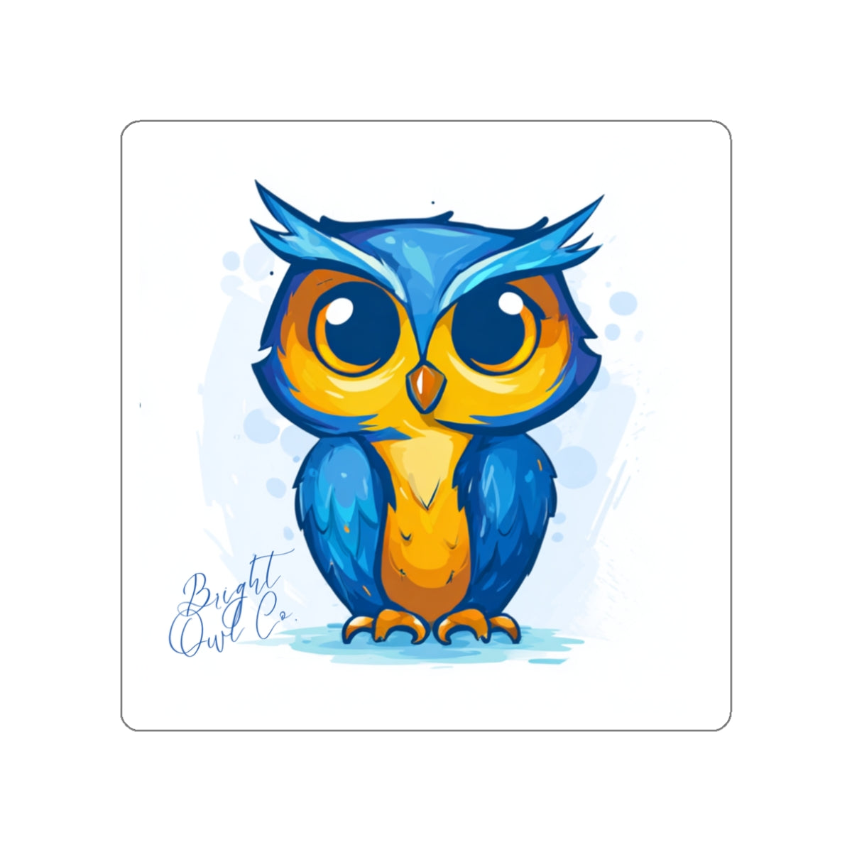 Bright Owl Co. Owl Die-Cut Vinyl Sticker | 3x3 Matte Waterproof Sticker