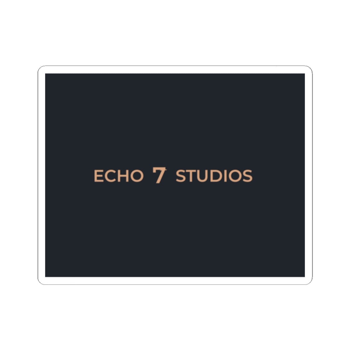 Echo7 Studios Wordmark Sticker — Gold on Slate