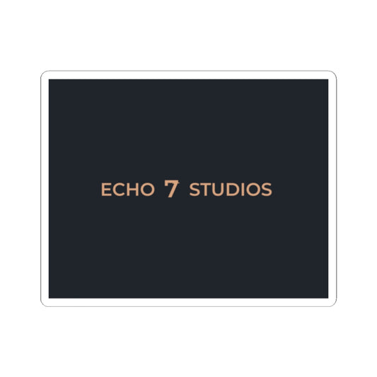 Echo7 Studios Wordmark Sticker — Gold on Slate
