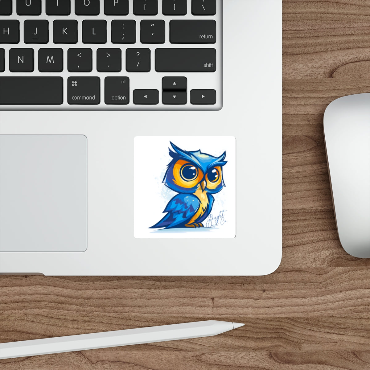 Bright Owl Co. Owl Die-Cut Vinyl Sticker | 3x3 Matte Waterproof Sticker