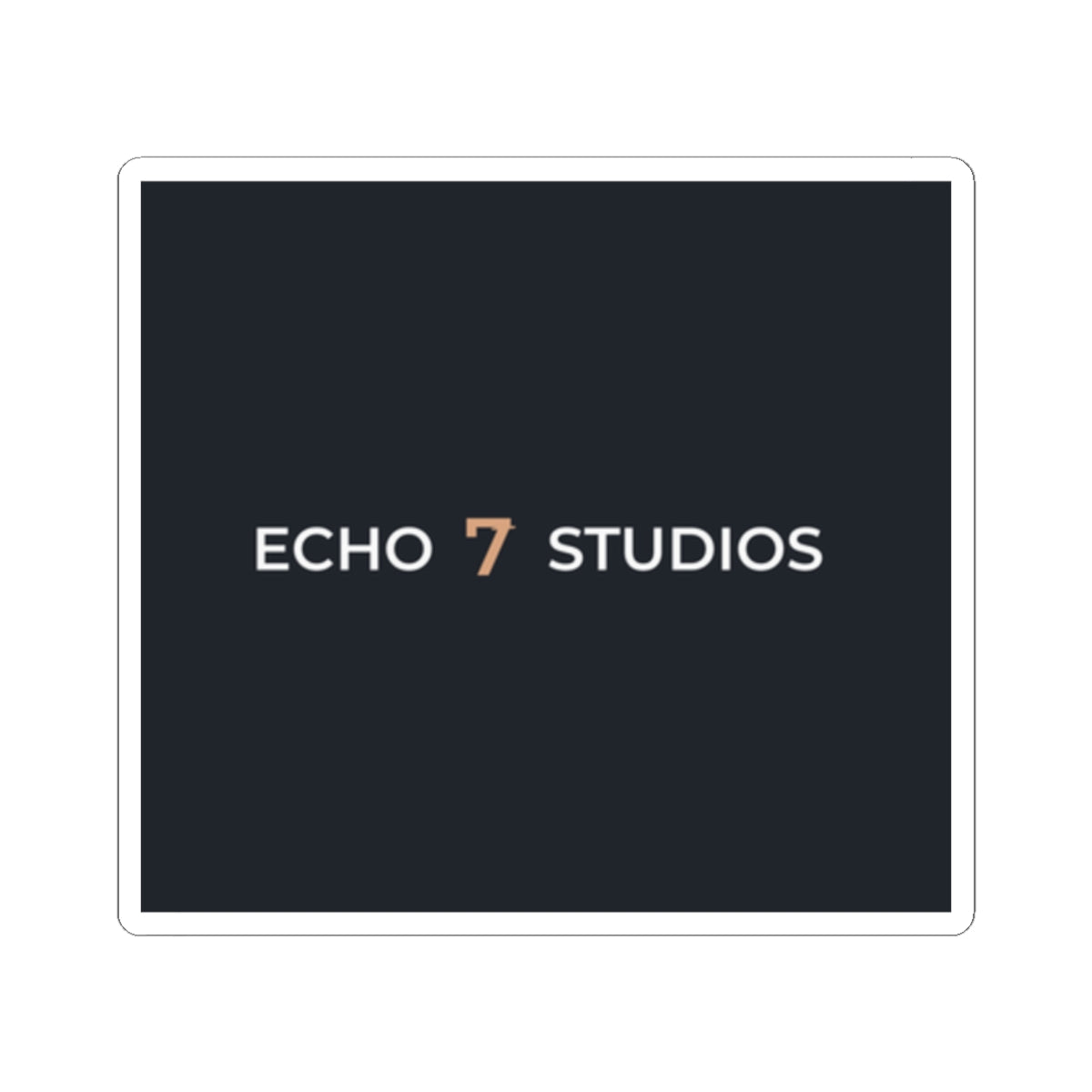 Echo7 Studios Wordmark Sticker — Ivory & Gold on Slate